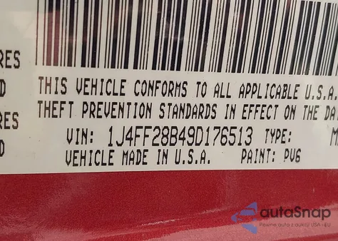 2009 Jeep Patriot Sport из США, поврежденный, VIN 1J4FF28B49D176513